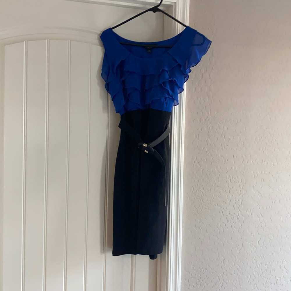 Black and blue cocktail dress